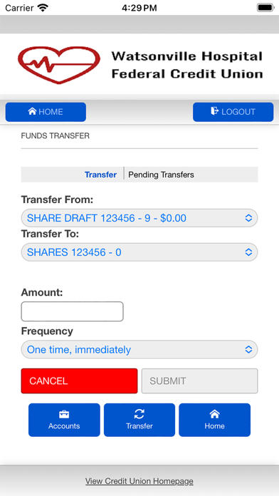 Watsonville Hospital FCU Screenshot
