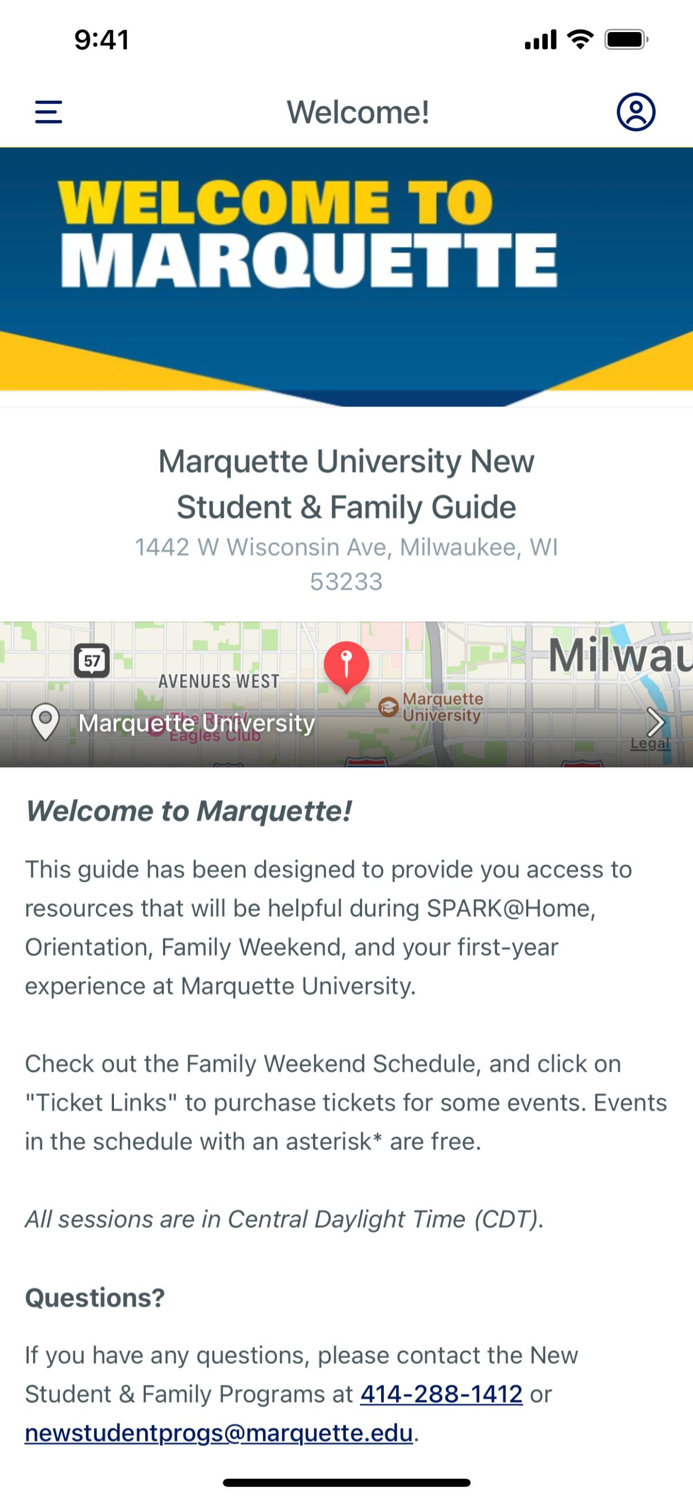 Marquette New Student and Family