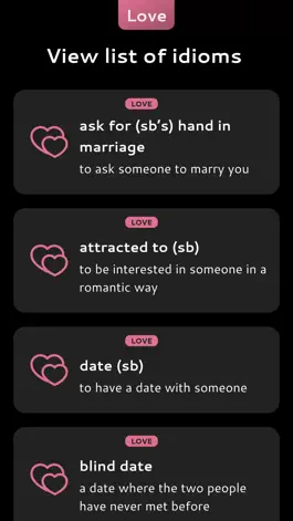 Game screenshot English Love Idioms mod apk