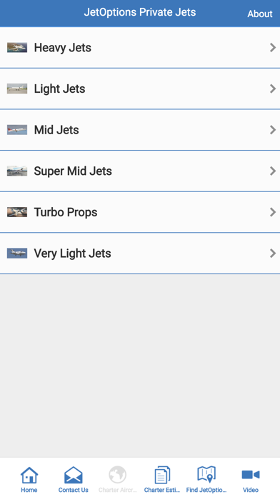 JetOptions Private Jets Screenshot