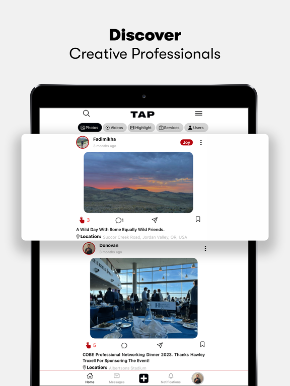 Tap Network iPad screenshot 1 - Social Networking app