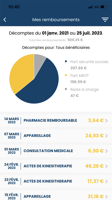 MBTP, mon espace adhérent Screenshot