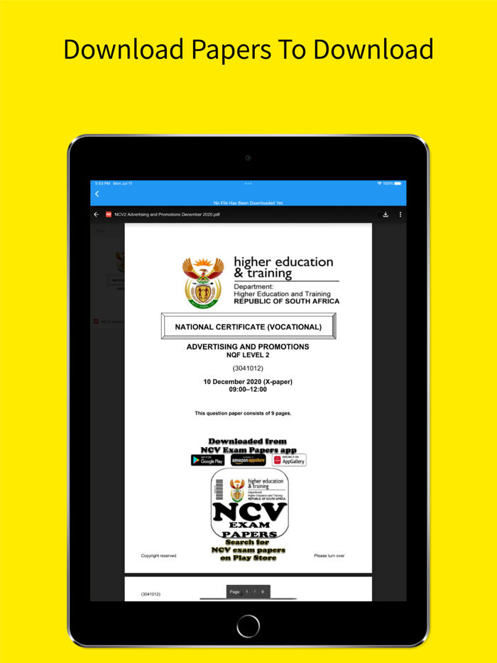 TVET NCV Exam Papers