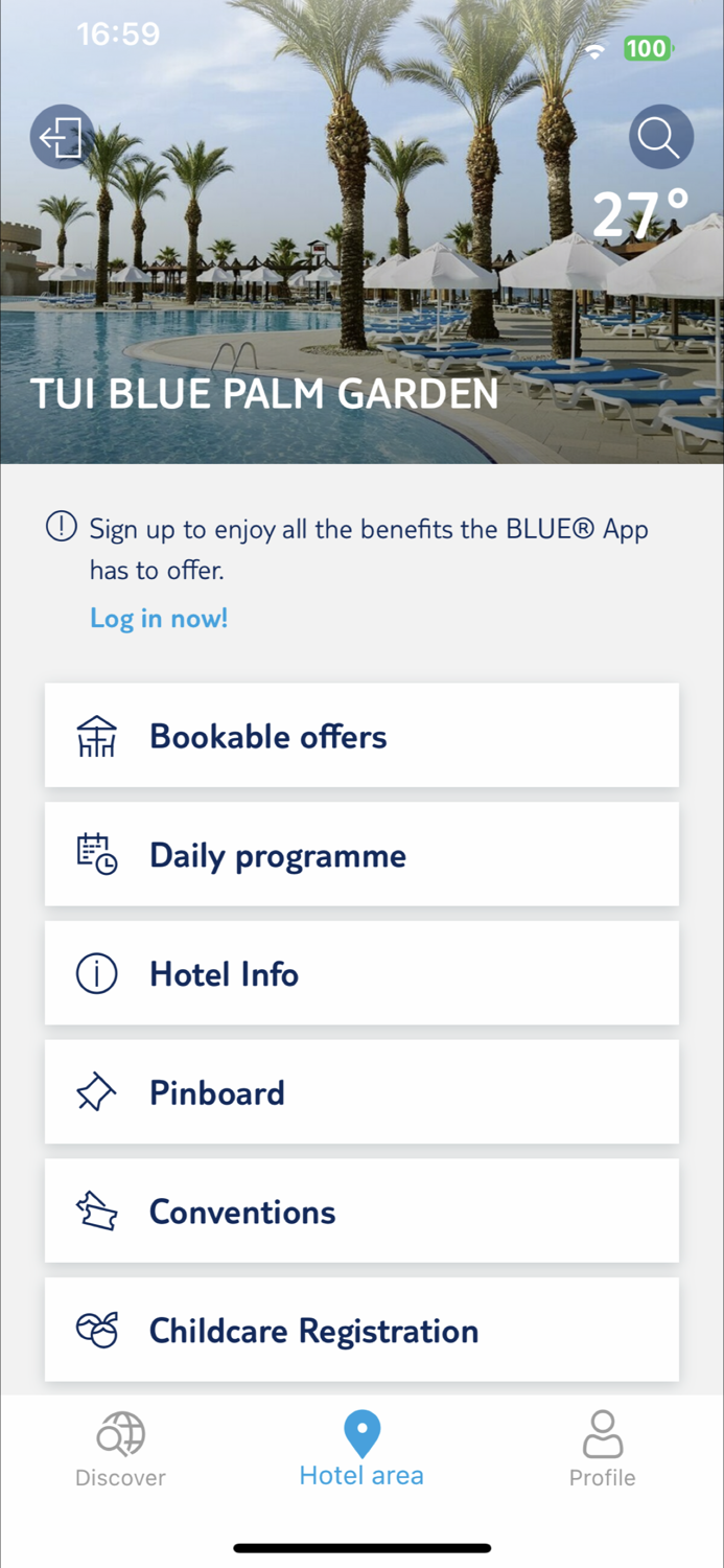 BLUE App - holiday planner