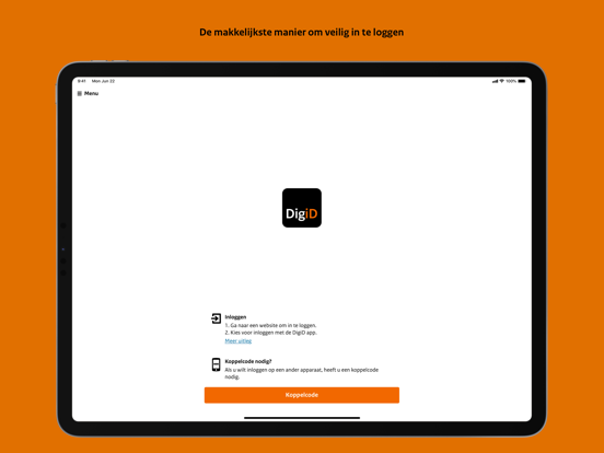 DigiD iPad app afbeelding 1