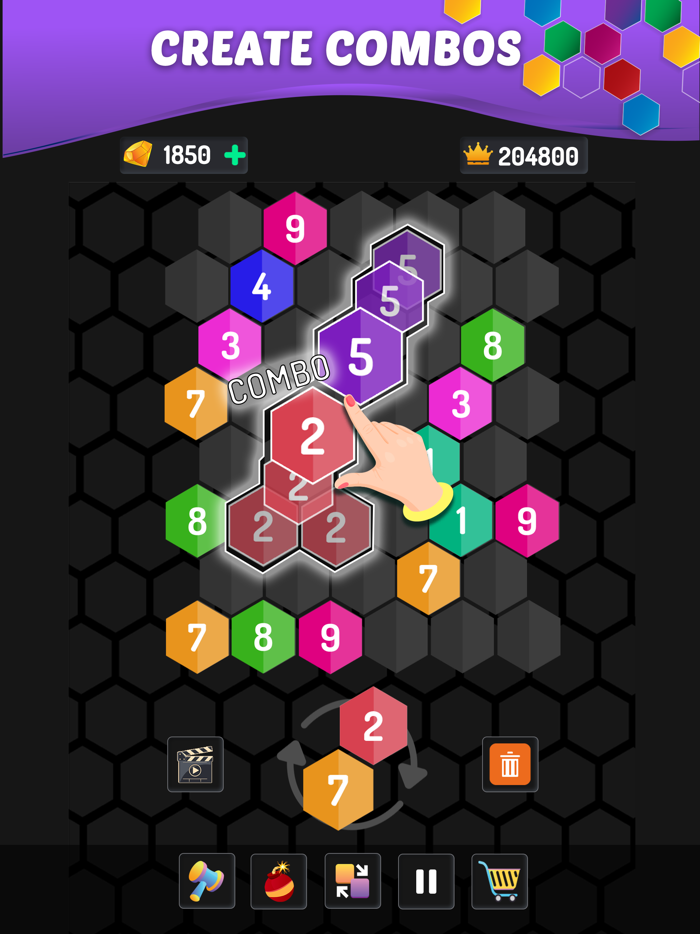 Merge Hexa Number Puzzle Game