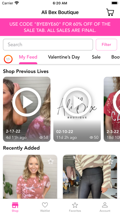 Ali Bex Boutique Screenshot