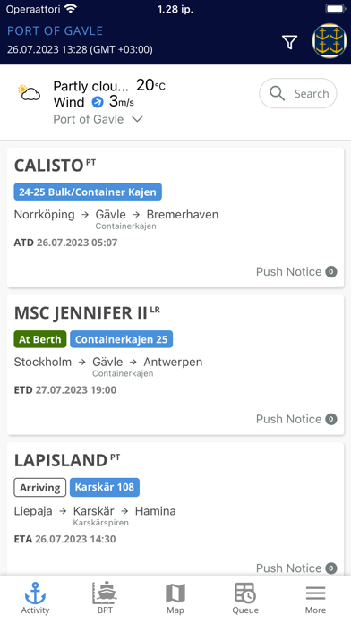 Screenshot #2 pour Port Activity App