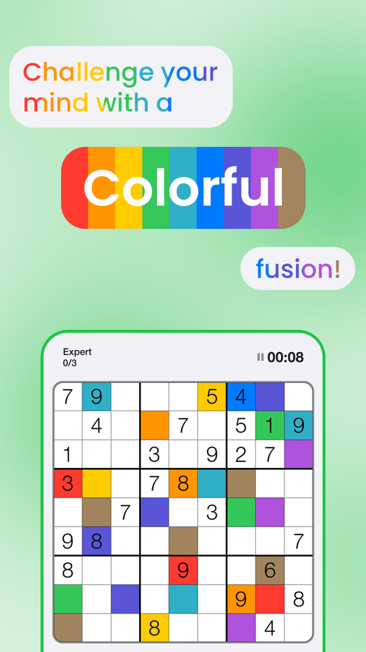 #2. Sudoku: Colors & Numbers (iOS) By: NBT (Next Big Thing)