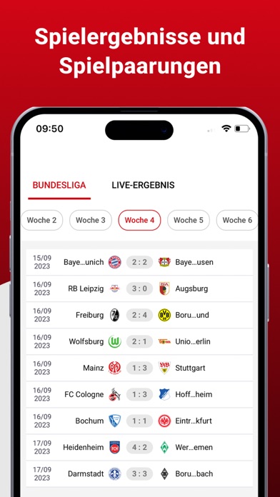 Bundesliga Live Score Screenshot