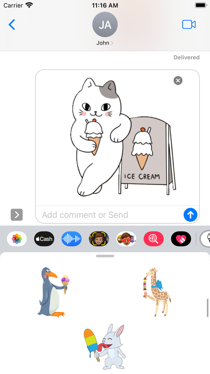 Ice Cream Stickers App