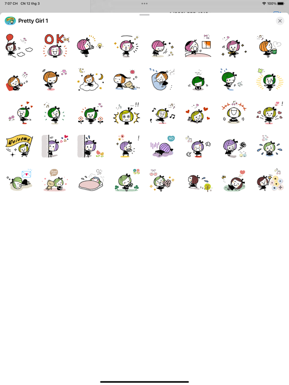 Screenshot #4 pour Pretty Girl 1  Stickers pack