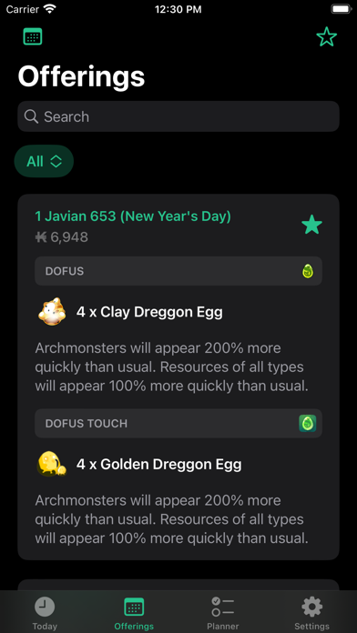 Nax : Dofus Almanax Calendar Screenshot