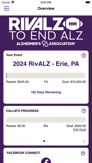 ALZ Fundraising Screenshot