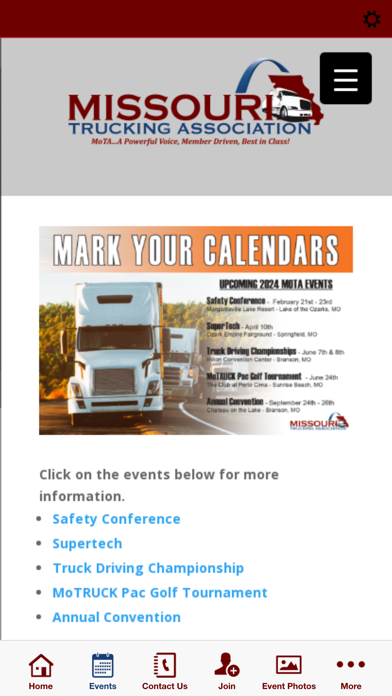 Missouri Trucking Association Screenshot