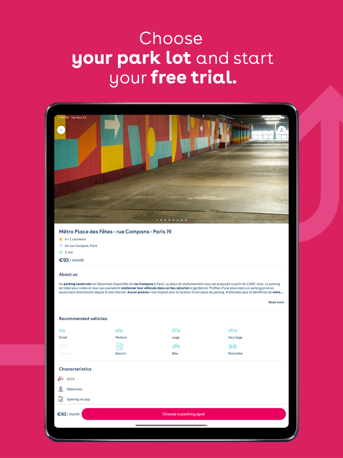 Yespark parking lot rental