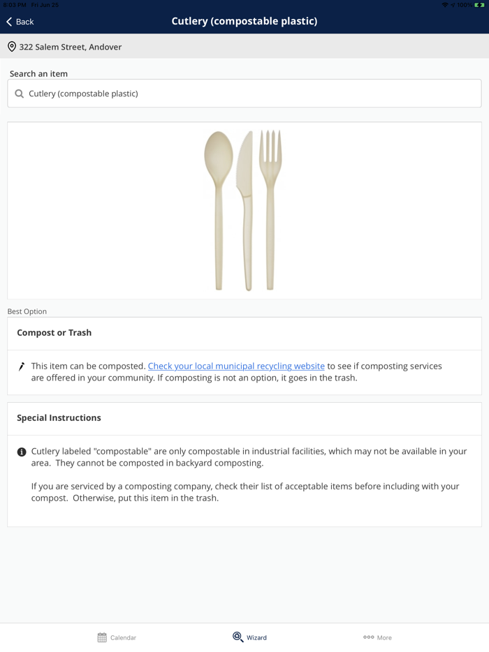 Andover MA Solid Waste App