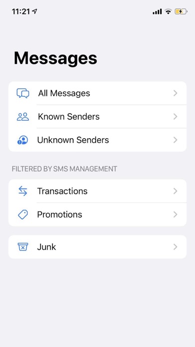 SMS Management - SMS Filter Screenshot