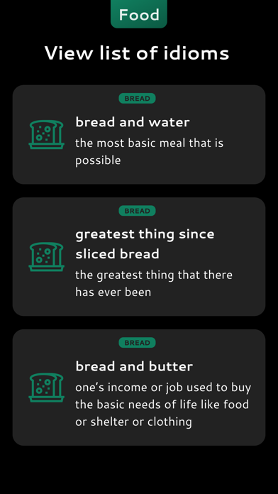 English Food Idioms Screenshot