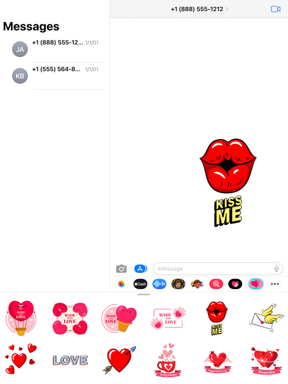 Screenshot #6 pour Kawaii Hearts Love Stickers