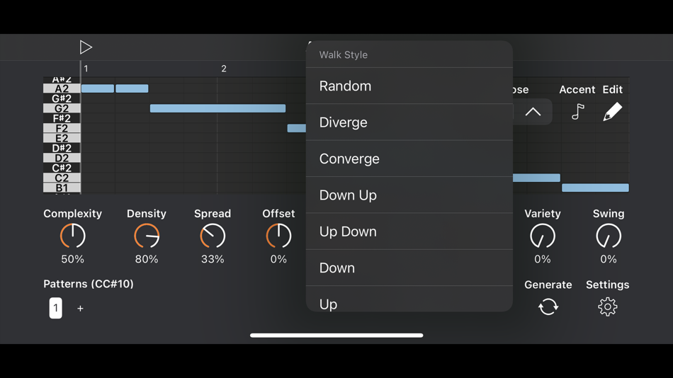 #4. Auto Bass AUv3 MIDI Generator (iOS) 由: Cem Olcay