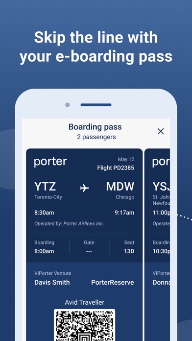 Porter Airlines Screenshot