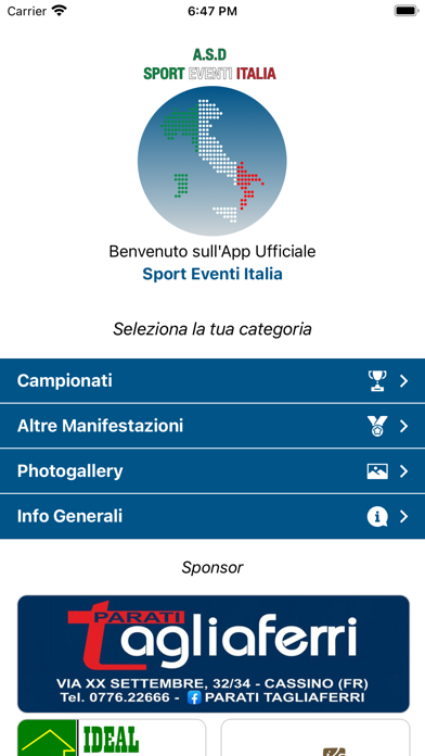 Sport Eventi Italia Screenshot