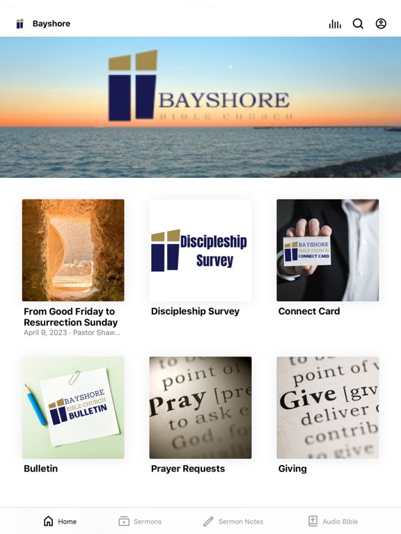Bayshore Bible Church iPad screenshot 1 - Lifestyle app