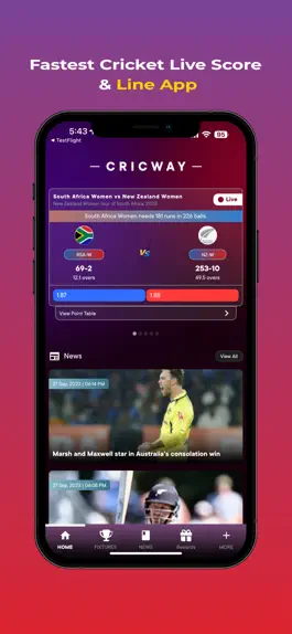 Game screenshot CricWay - Live Scores & Line mod apk