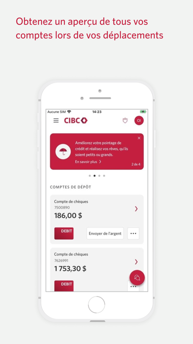 Screenshot #1 pour Services bancaires CIBC