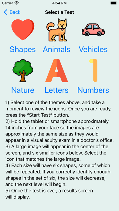 Pediatric Vision Test Screenshot
