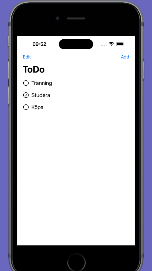 Todo List - verktygapp (iOS) Göre: Dawan Salih