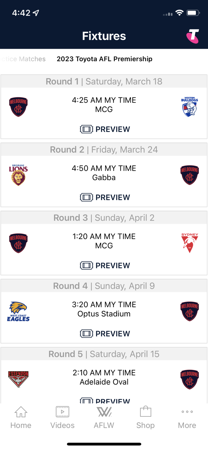 Melbourne Official App