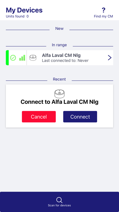 Alfa Laval CM Legacy App Screenshot