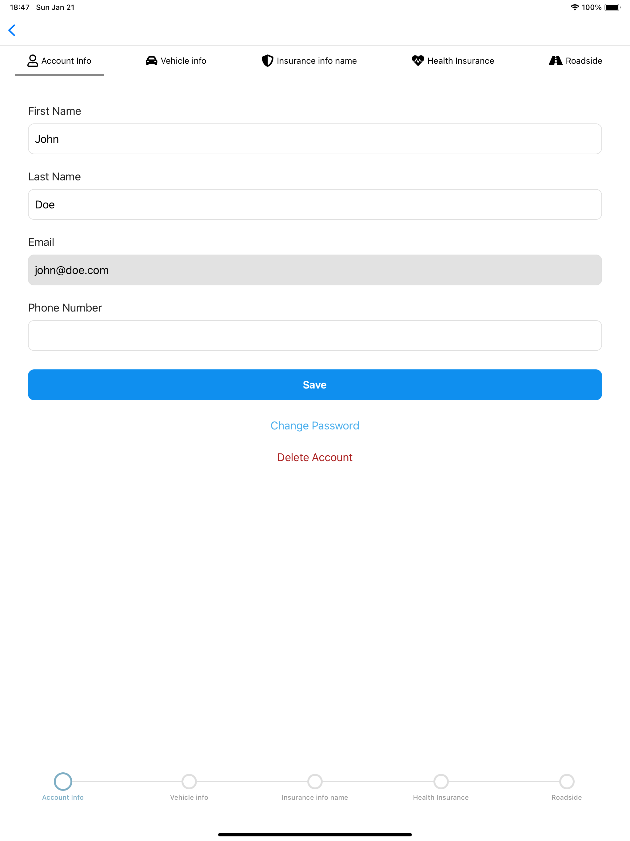 Shaw Injury App