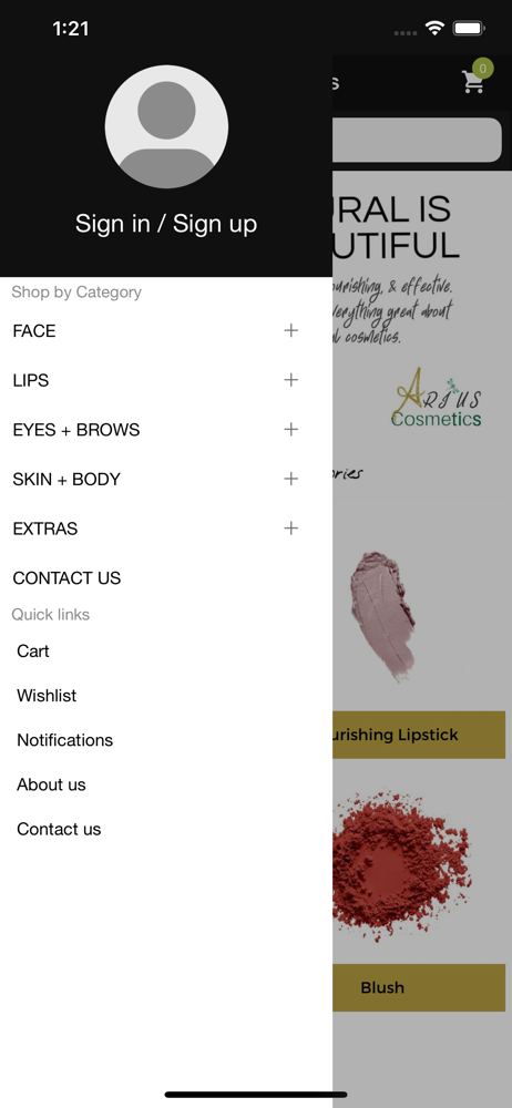 Arius Cosmetics screenshot 2