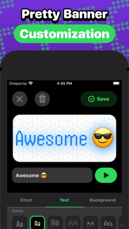 The LED banner: Scrolling text