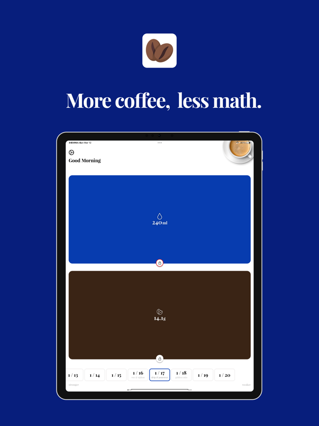 ‎Coffee Brew Ratio Calculator Screenshot