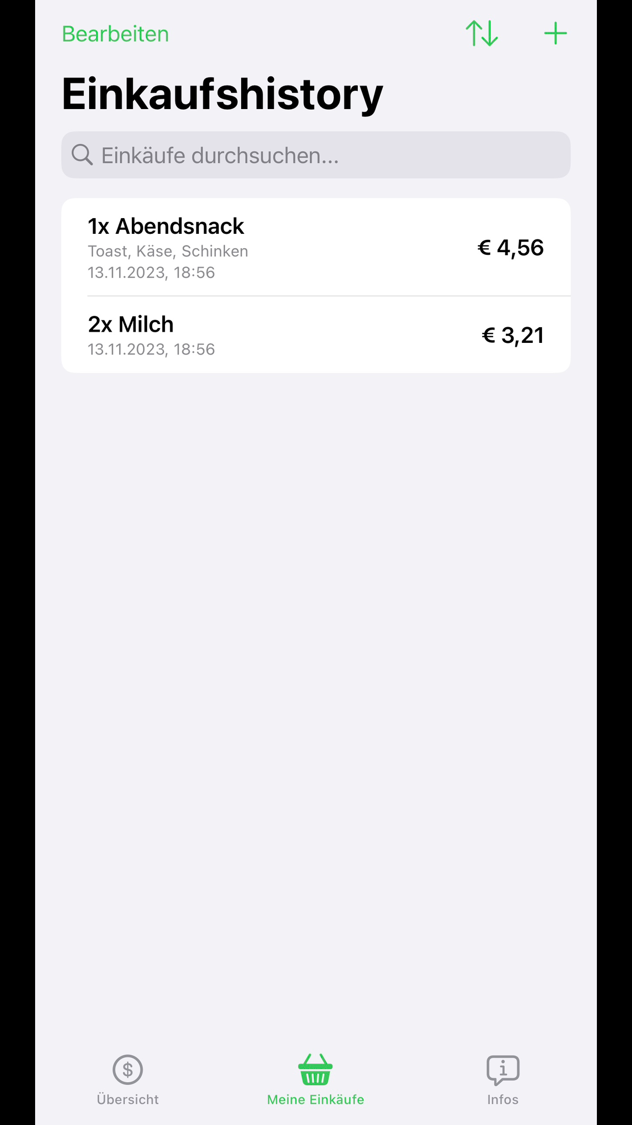 Mein Einkaufstracker