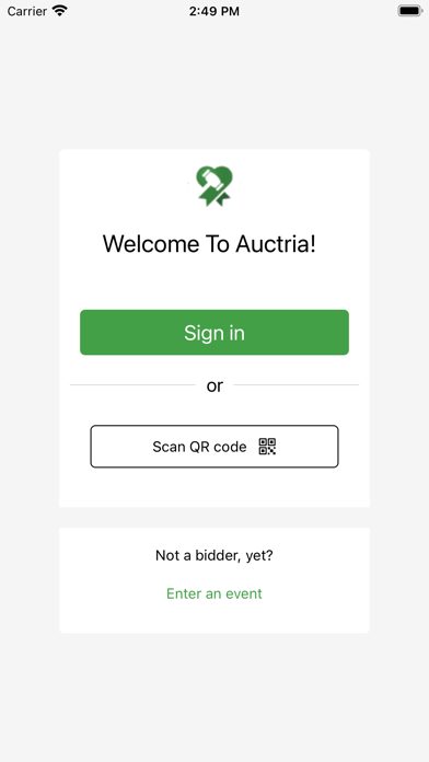 Auctria Mobile Bidding Screenshot