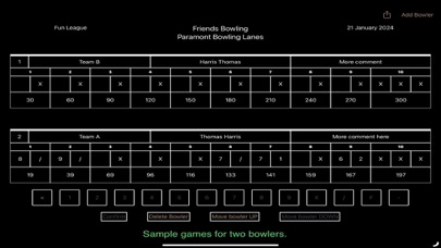 Bowling Roster Screenshot