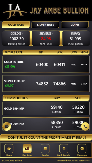 Jay Ambe Bullion Live Screenshot