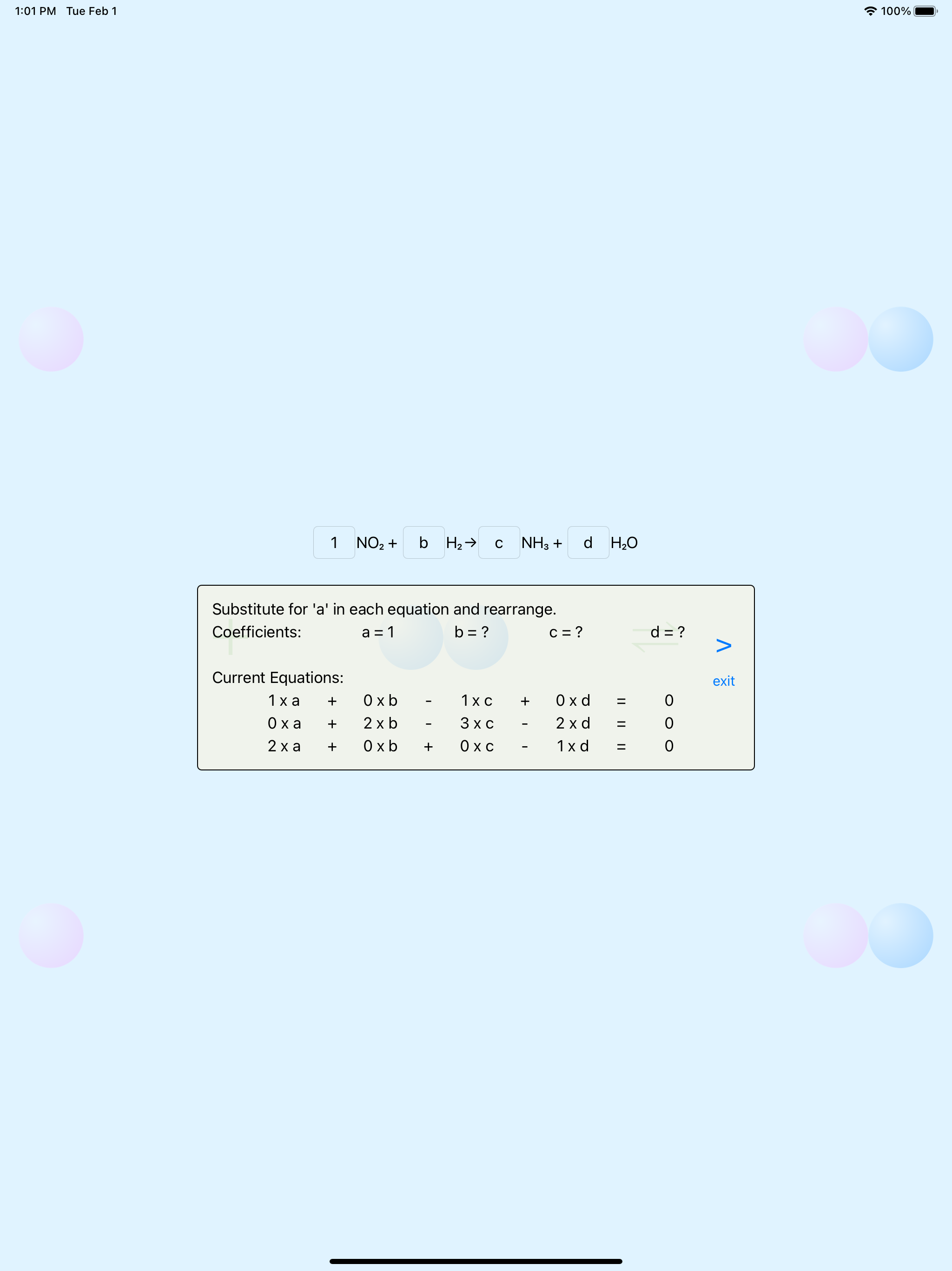 Interactive Equation Balancer