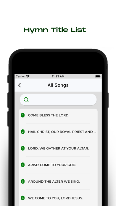 Catholic Hymns Book Screenshot