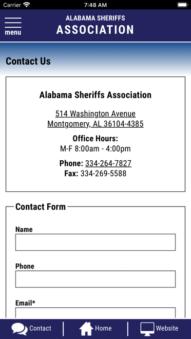Alabama Sheriff Association Screenshot