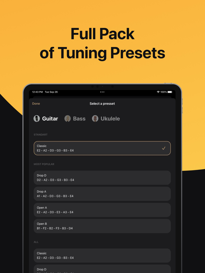 Guitar Tuner  Ukulele and Bass