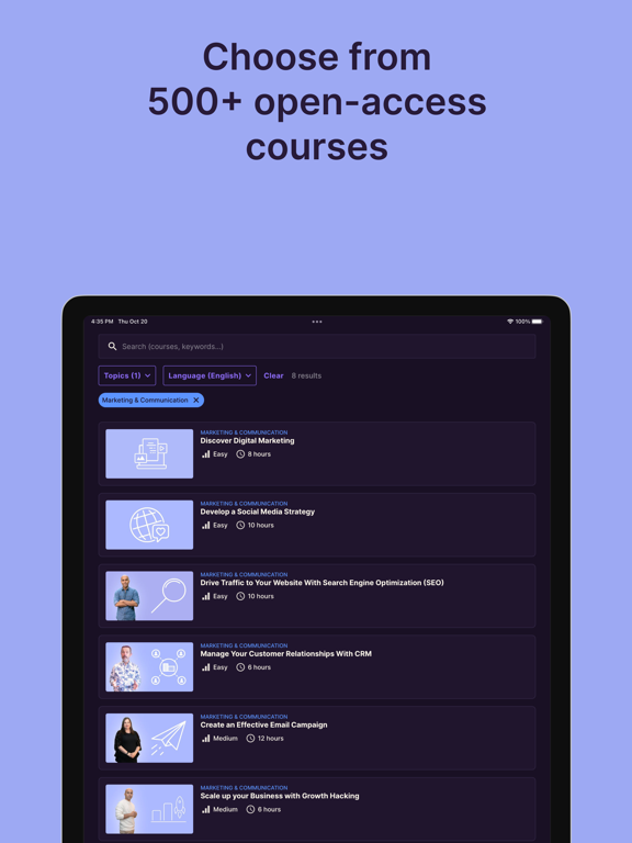 OpenClassrooms: Online courses iPad screenshot 5 - Education app