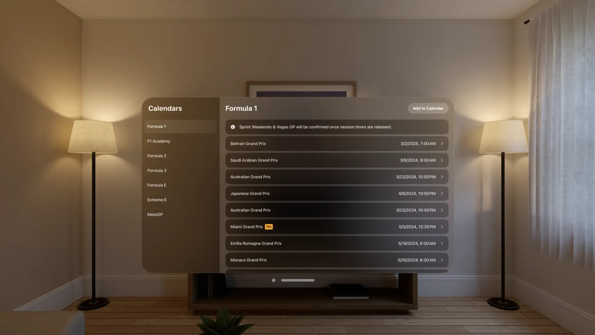 Motorsport Calendars screenshot