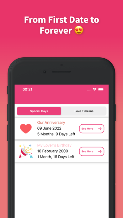 My Love Anniversary Tracker Screenshot