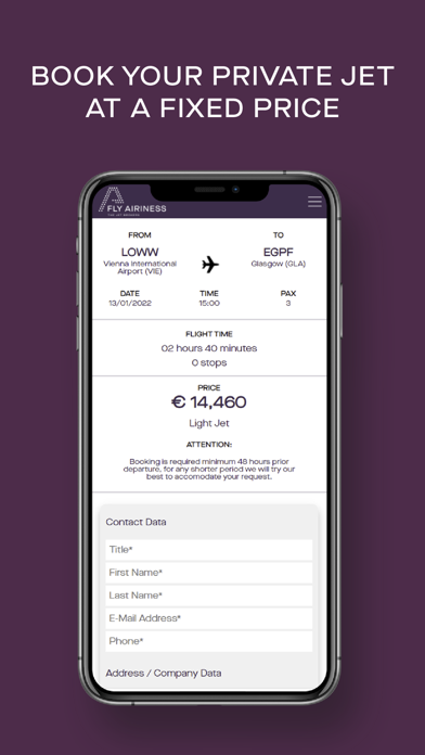 FLY AIRINESS Jet Charter Screenshot